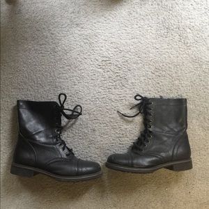 Black combat boots